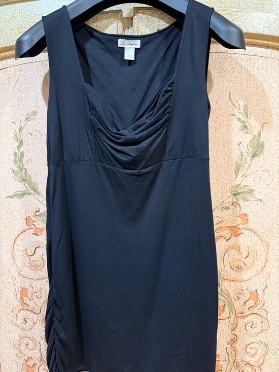 La Femme Tops - La Befana  Black Cowl Neck Sleeveless tunic